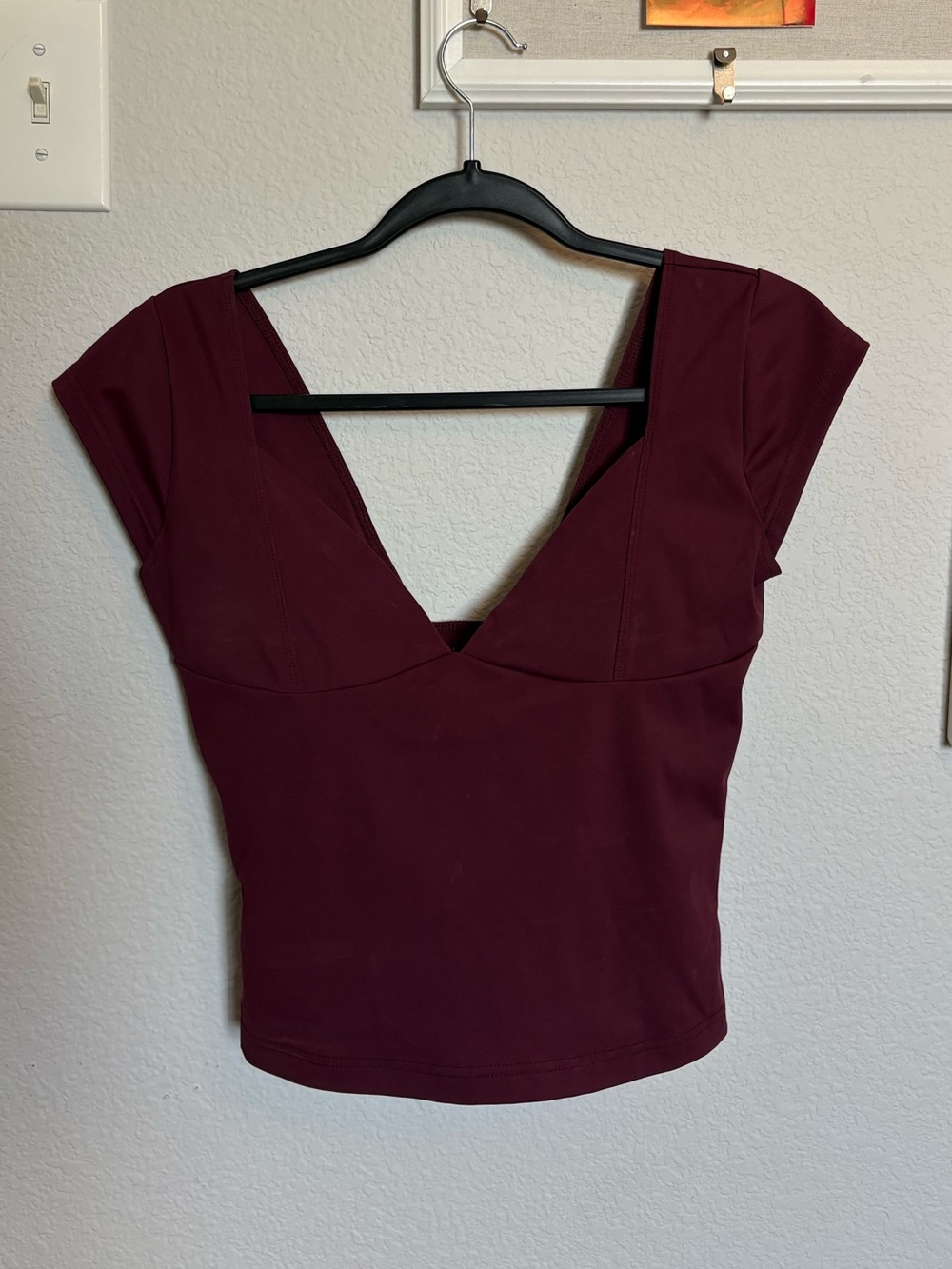 Burgundy V-Line Athletic Top
